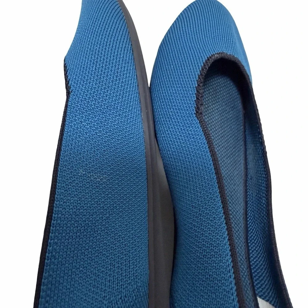 Rothys Womens Round Toe Knit Ballet Flats US 9.5 EU 40.5 Blue Machine‎ Washable